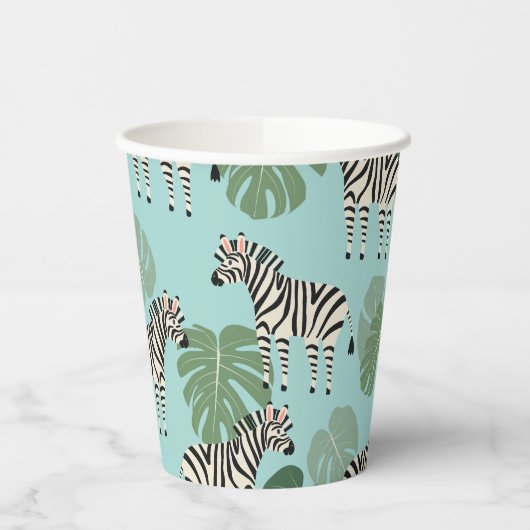 Zebra Monstera Pattern Papieren Bekers (Links)