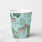 Zebra Monstera Pattern Papieren Bekers (Voorkant)