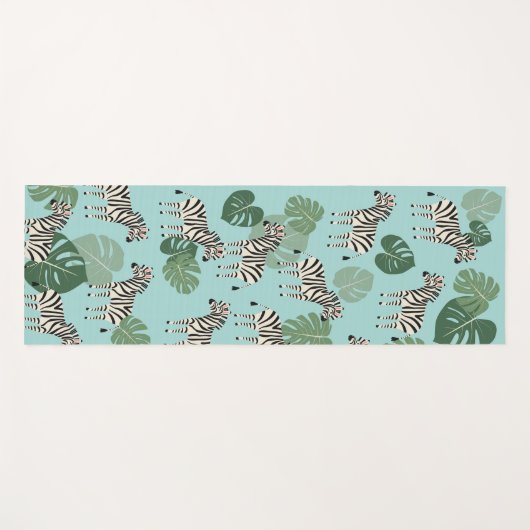 Zebra Monstera Pattern Yogamat (Voorkant (horizontaal))