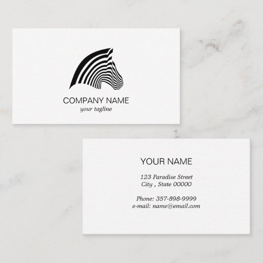 Zebra mooi modern dier visitekaartje (Voorkant / Achterkant)