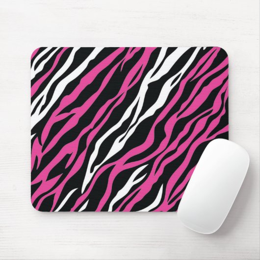 Zebra Mousepad - Roze en wit Muismat (Met muis)