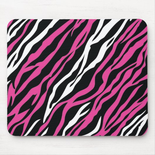 Zebra Mousepad - Roze en wit Muismat (Voorkant)