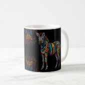 Zebra Mozaïek Glas in lood Koffiemok (Voorkant rechts)