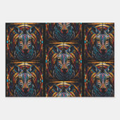 Zebra Mozaïek Glas in lood Wrapping Papier Bladen Inpakpapier Vel (Voorkant 3)