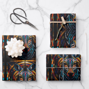 Zebra Mozaïek Glas in lood Wrapping Papier Bladen Inpakpapier Vel