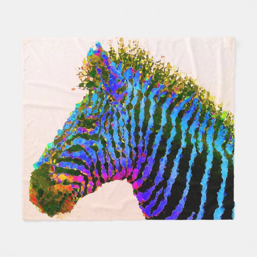 Zebra mozaïekartikel 1 fleece deken (Voorkant (Horizontaal))
