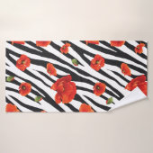 zebra naadloos bloempatroon badhanddoek (Badhanddoek)