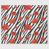 zebra naadloos bloempatroon cadeaupapier (Vlak)