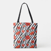 zebra naadloos bloempatroon tote bag (Achterkant)