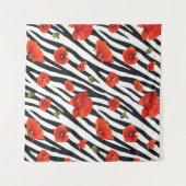 zebra naadloos bloempatroon wandkleed (Voorkant (horizontaal))