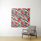 zebra naadloos bloempatroon wandkleed (In Situ (horizontaal))