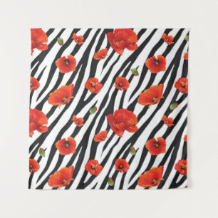 zebra naadloos bloempatroon wandkleed