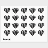Zebra namaakleer hart sticker (Vel)