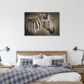 Zebra Natuurfotografie Kunst Canvas Afdruk (Insitu (Slaapkamer))