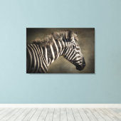 Zebra Natuurfotografie Kunst Canvas Afdruk (Insitu (Houten vloer))