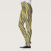 Zebra Navy geel minimal patroon Leggings (Links)