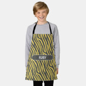 Zebra Navy geel minimal patroon Schort (Gedragen)