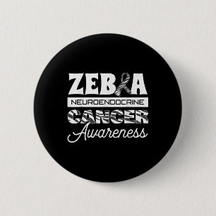 Zebra Neuro-endocriene kanker bewustzijn lint carc Ronde Button 5,7 Cm