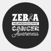 Zebra Neuro-endocriene kanker bewustzijn lint carc Ronde Sticker (Voorkant)