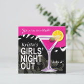 Zebra 'Night Out Cocktail Party' Kaart (Staand voorkant)