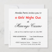 Zebra 'Night Out Cocktail Party' Kaart (Achterkant)