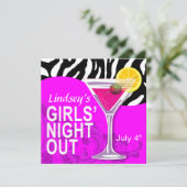 Zebra 'Night Out Cocktail Party' Kaart (Staand voorkant)