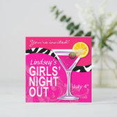 Zebra 'Night Out Cocktail Party' Kaart (Staand voorkant)