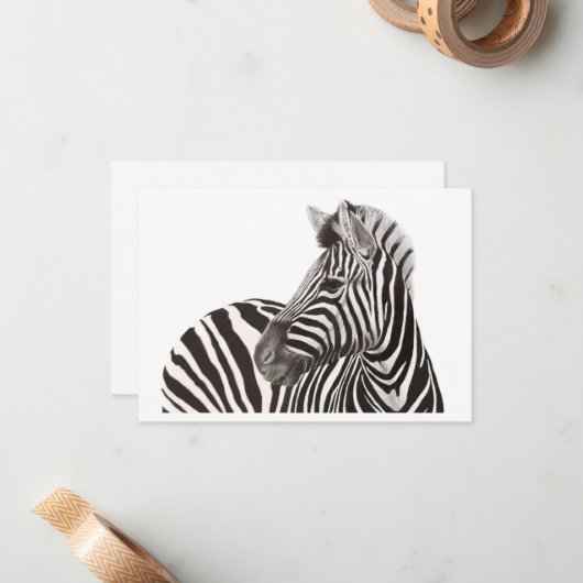 Zebra Note Kaart Notitiekaartje (Voorkant / Achterkant in situ)