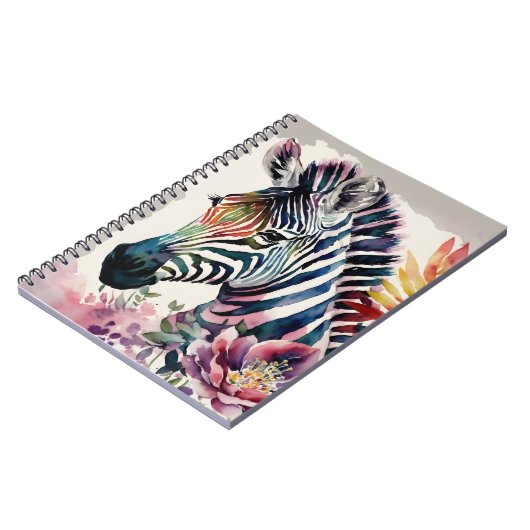 Zebra Notitieboek Bloemen Waterverf Kunst (Linkerzijde)