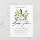 Zebra Oerwoud Baby shower Kaart (Voorkant / Achterkant)