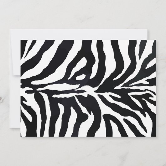 Zebra oerwoud Dier mode Glamour baby shower Kaart (Achterkant)