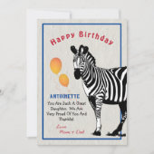 Zebra Oerwoud Dierenballonnen Happy Birthday Card (Voorkant)
