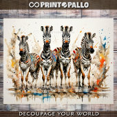 Zebra Oerwoud Gang in waterverf splash - Tissuepapier