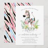 Zebra Oerwoud gender reveal Baby shower Kaart (Voorkant / Achterkant)