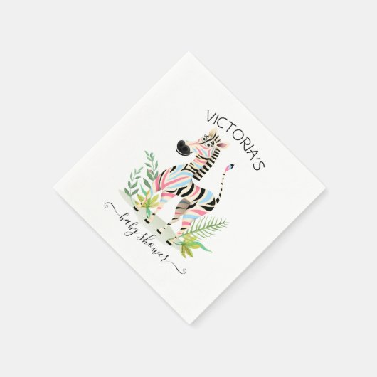 Zebra Oerwoud gender reveal Baby shower Servet (Hoek)