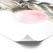 Zebra, Oerwoud, roze bruinkoolbrij, meisjesserij Foto Afdruk (Hoek)