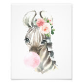 Zebra, Oerwoud, roze bruinkoolbrij, meisjesserij Foto Afdruk (Voorkant)