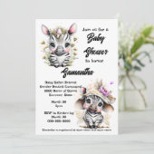 Zebra oerwoud safari baby shower wilde dieren kaart (Staand voorkant)