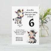 Zebra oerwoud safari kinder thema ELKE LEEFTIJD pr Kaart (Staand voorkant)