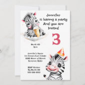 Zebra oerwoud safari partij wilde dieren kinder kaart (Voorkant)