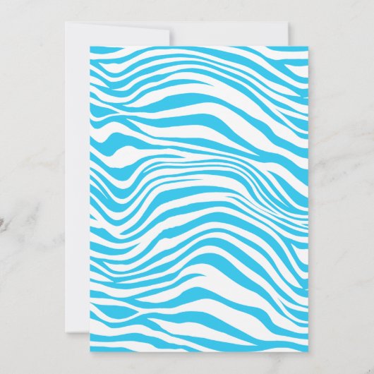 Zebra oerwoud safari thema jongens verjaardagsblau kaart (Achterkant)