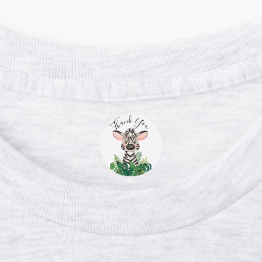 Zebra oerwoud Waterverf Baby shower Labels (Aangebracht)