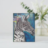 'Zebra of Truth' funky mixed media briefkaart (Staand voorkant)