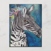 'Zebra of Truth' funky mixed media briefkaart (Voorkant)