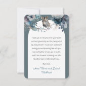 Zebra Oh Baby Blue Floral Baby shower Bedankkaart (Achterkant)