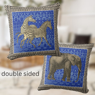 Zebra olifant Afrikaans Tribal Boho Sierkussen