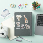 Zebra Olifant Koala Giraffe Safari Panda Dieren Sticker (iPad Cover)