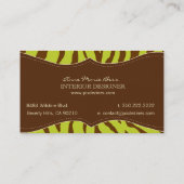 Zebra Olijfchocolade visitekaartjes (Achterkant)