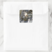 Zebra, om het even welke Occasies_ Vierkante Sticker (Tas)