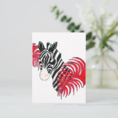 Zebra omgekeerd briefkaart (Staand voorkant)